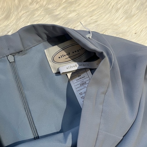 NEW Formal Skirt w/ Train Sheer Chiffon Dusty Blue Floor Length - Picture 9 of 12